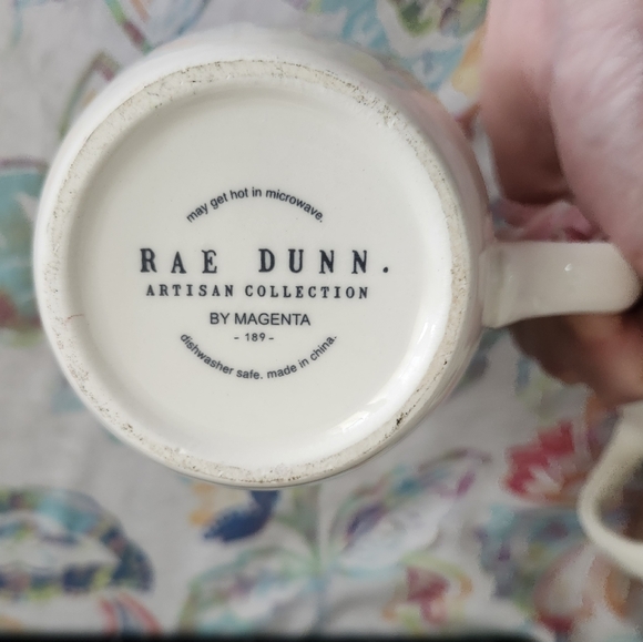 Rae Dunn White Ceramic Mug with "On Dasher" Reindeer Design - Picture 3 of 7